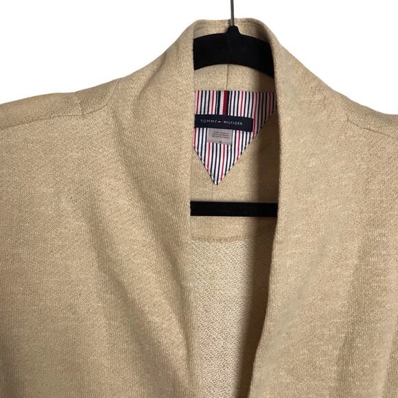 Tommy Hilfiger Tan Light Brown Single Button Cotton Sweater-Blazer Women's 16 - Picture 4 of 8